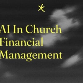 Ai in church financial management text on dark background