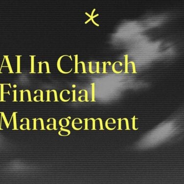 Ai in church financial management text on dark background