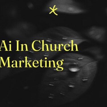 Ai in church marketing text on black background