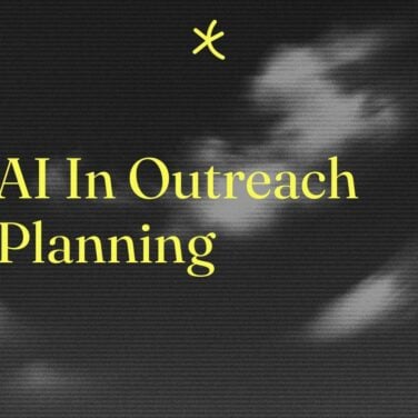 Ai in outreach planning text on dark background