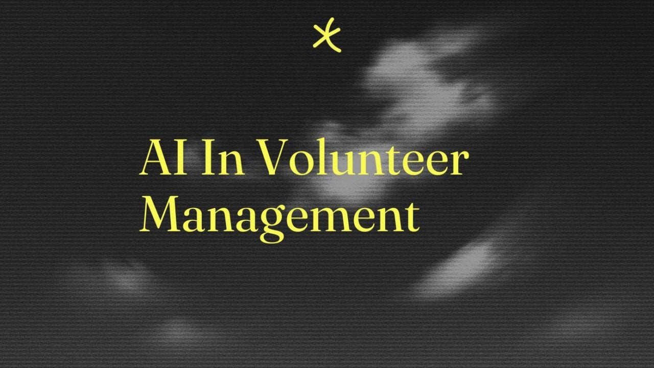 Ai in volunteer management text on dark background