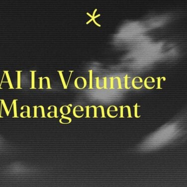 Ai in volunteer management text on dark background