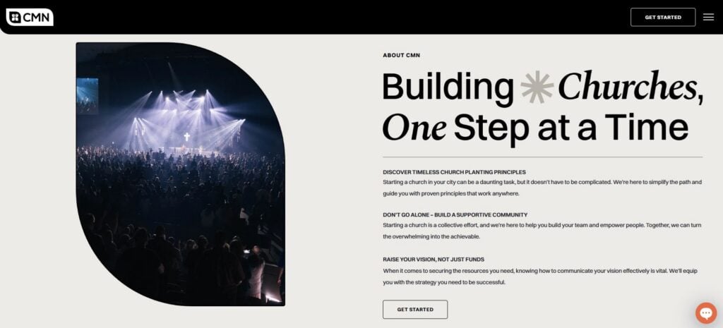 The Church Multiplication Network webpage screenshot