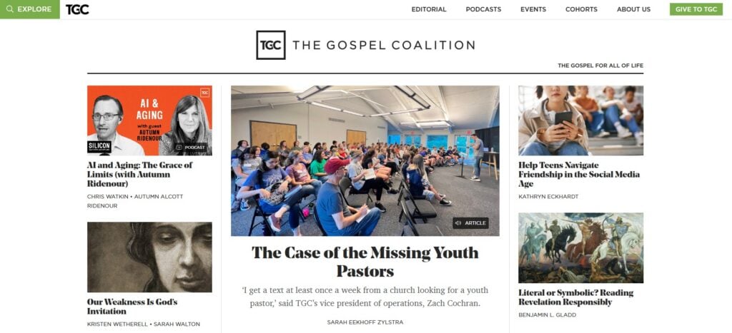 The Gospel Coalition webpage screenshot