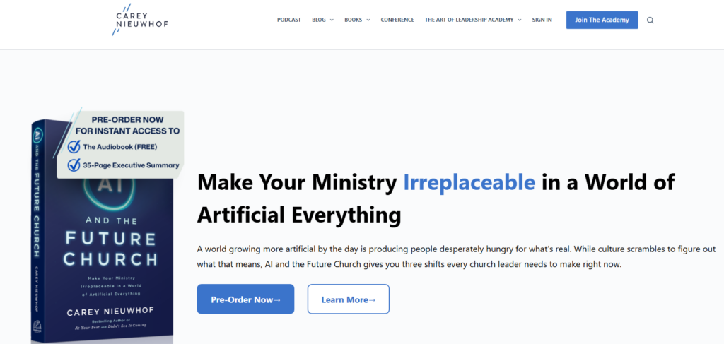 Carey Nieuwhof church leadership resources