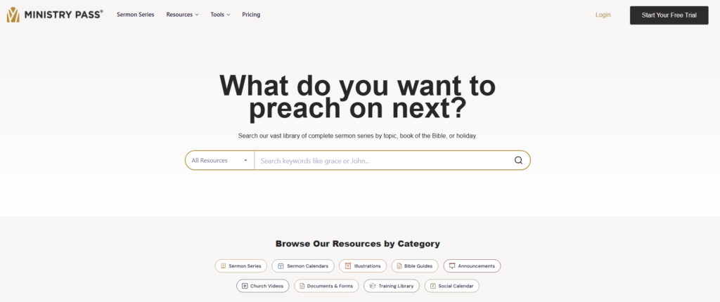 Ministry Pass sermon and church resources