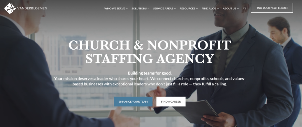 Vanderbloemen church and nonprofit staffing agency